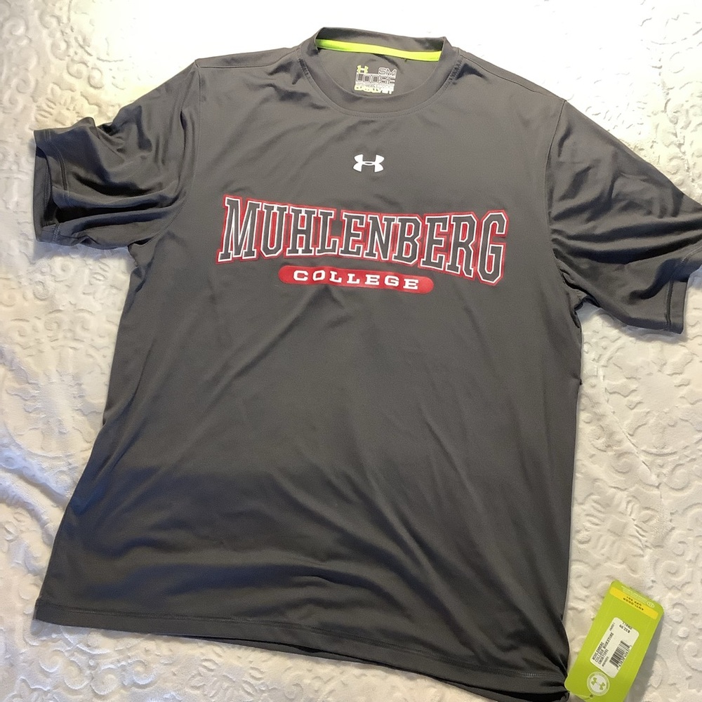 Muhlenberg College Under Armour Catalyst HeatGear t-shirt size S, GO MULES